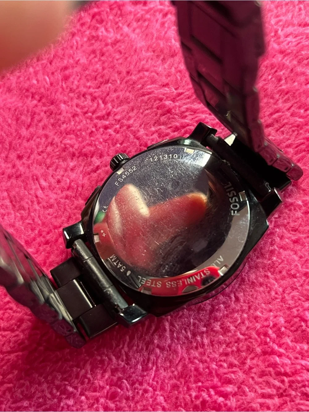 Fossil Men’s Black Stainless Steel Watch FS4552